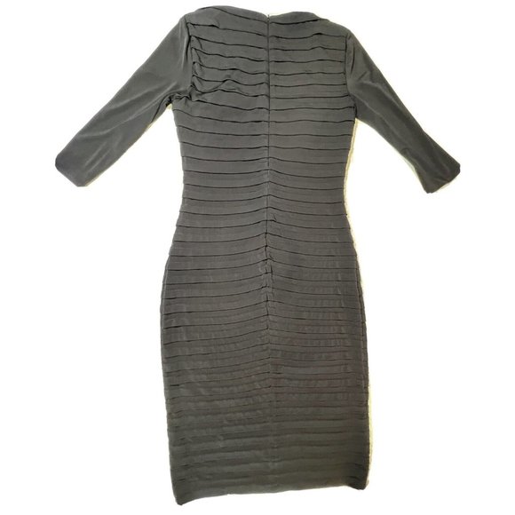 Long Tall Sally Black Shutter Dress Square Neck Pencil Stretchy Size 8 Sexy - Picture 3 of 16